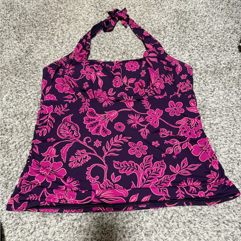 Lands’ End Square Neck Halter Tankini Top 18 NWOT